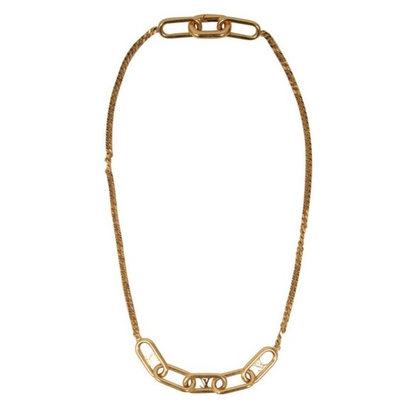Louis Vuitton My LV Chain Link LV Logo Necklace Gold 22 Inch - Picture 1 of 10